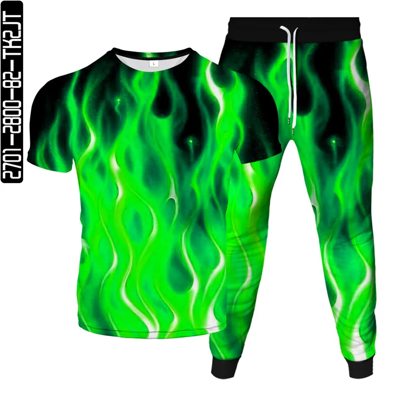 Мужской/женский спортивный костюм с 3D-принтом футболка и брюки