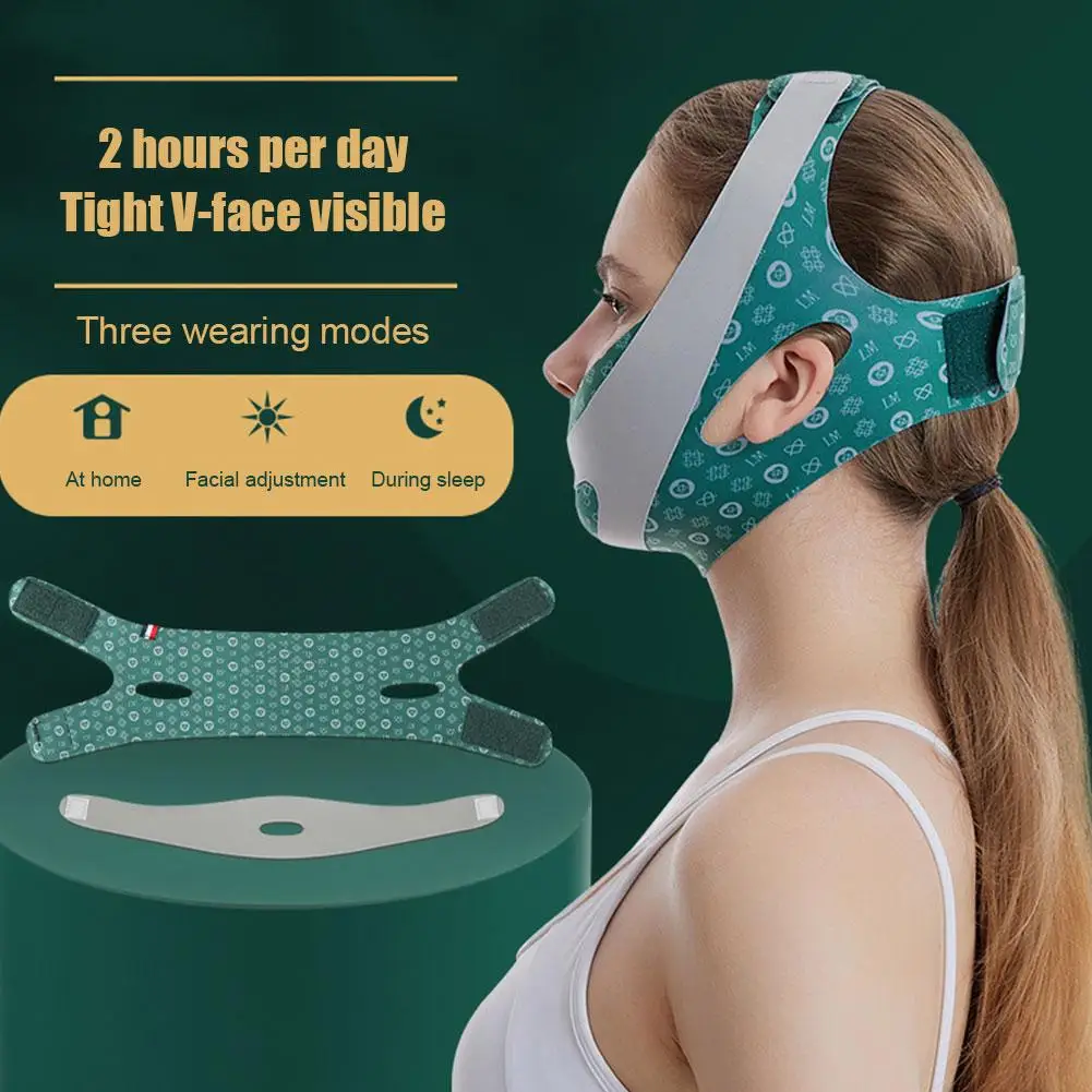 

Beauty Face Sculpting Sleep Mask Adjustable Face Silicone Facial Double Bandage Tightening Chin Mask Lifting Reduce Q1C9