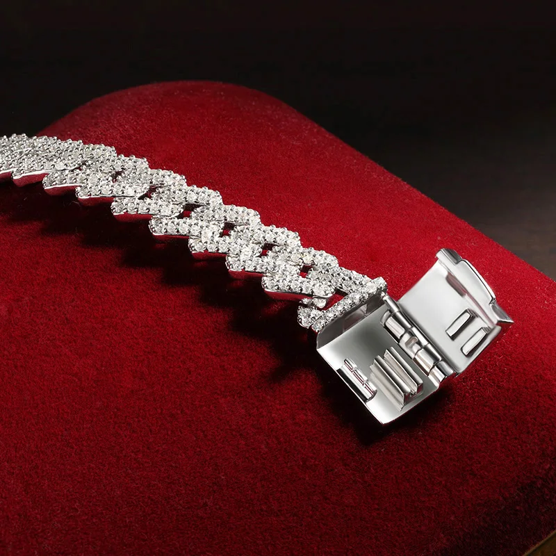 KNOBSPIN 8 мм кубинский браслет с муассанитом полный бриллиант сертифицированный GRA