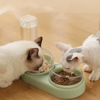 cat food bowl automatic feeder water dispenser pet dog cat food container drinking raised stand dish bowl pet waterer feeder