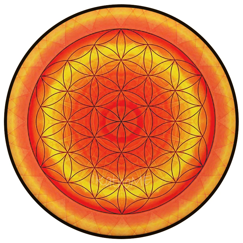 Коврик Yin Yang Tai Chi Flower of Life для тренажерного зала круглый коврик медитации в