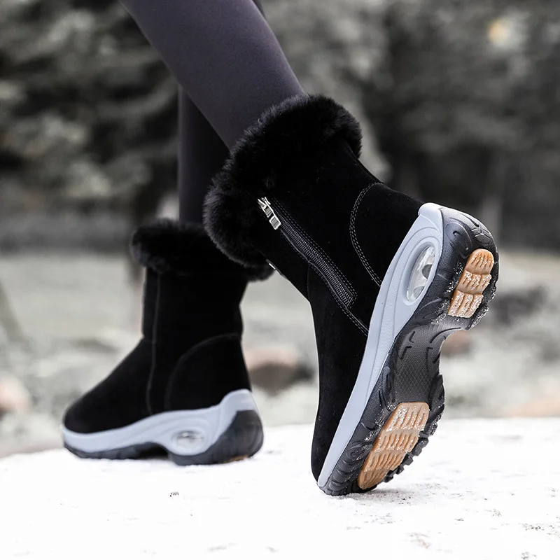 Xiaomi SALUDAS Women Winter Sneakers Waterproof  Air Cushion Ankle Boots Luxury Casual Leather Boots High Top Women Warm Shoes
