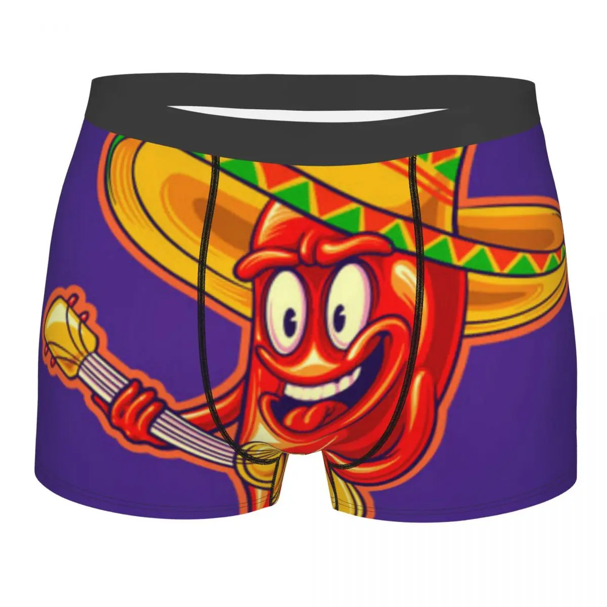 

Mens Boxer Sexy Underwear Soft Long boxershorts Cute Chilli Pepper Sombrero Hat Underpants Male Panties