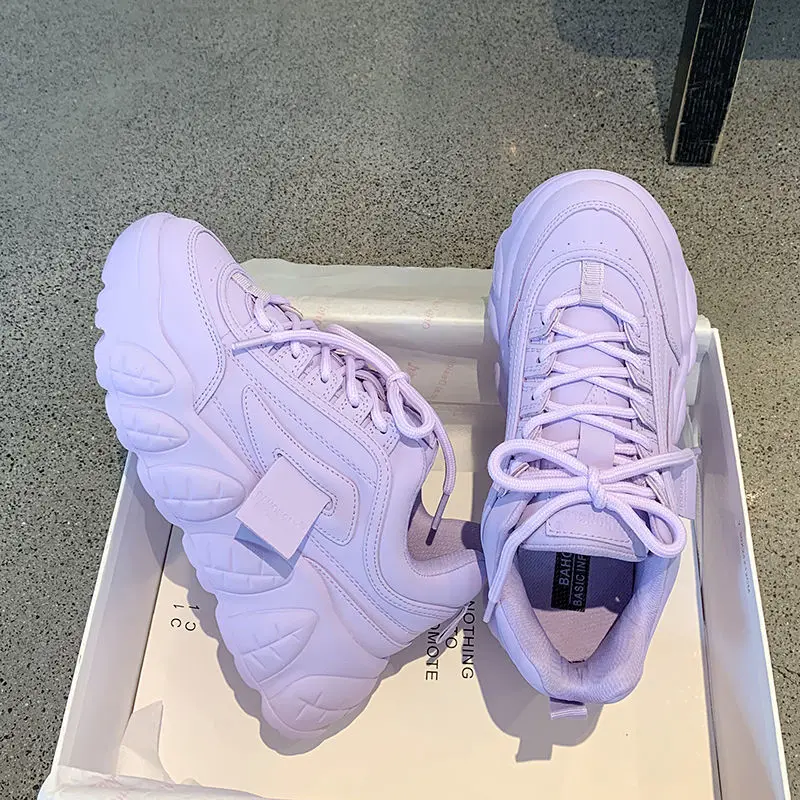 Colorful Dad Shoes Female Ins Trendy Female Student 2023 New Super Hot Thick Bottom Small Sneakers Women