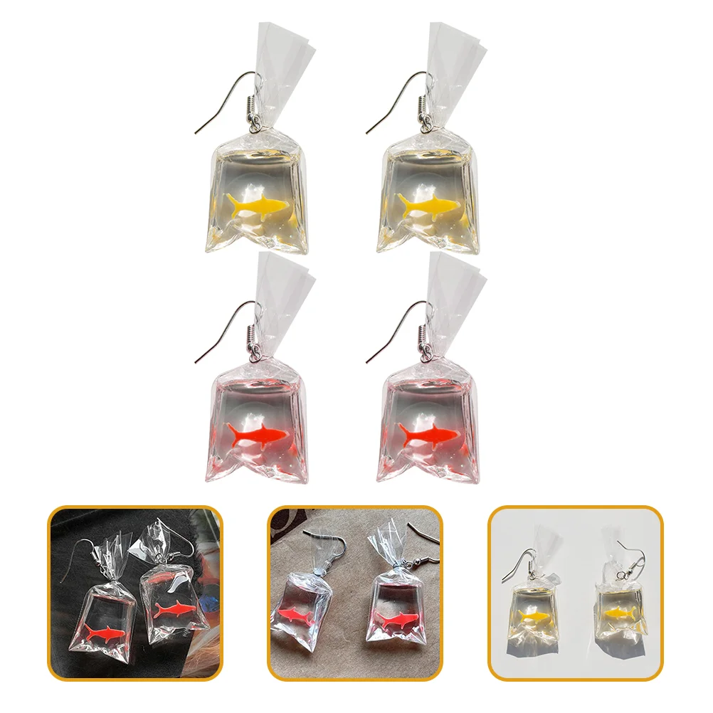 

1 Pair Goldfish Bag Earrings Funny Earrings Drop Earrings Accessory