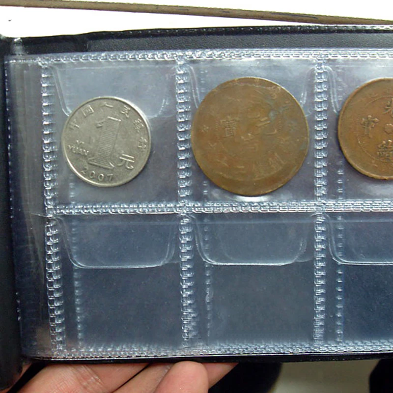Альбом для коллекции монет с 60 карманами книжка хранения Обложка в клетку книга |