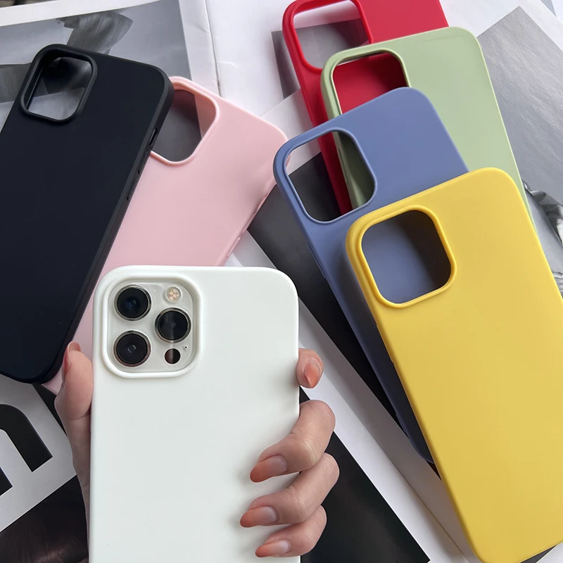 

Capa De Celular De Silicone Cor Sólida Para Iphone 6 6s 7 8 Plus Xr X Xs 11 12 13 Mini Pro Max Candy Color Soft Shell Luxoluxury