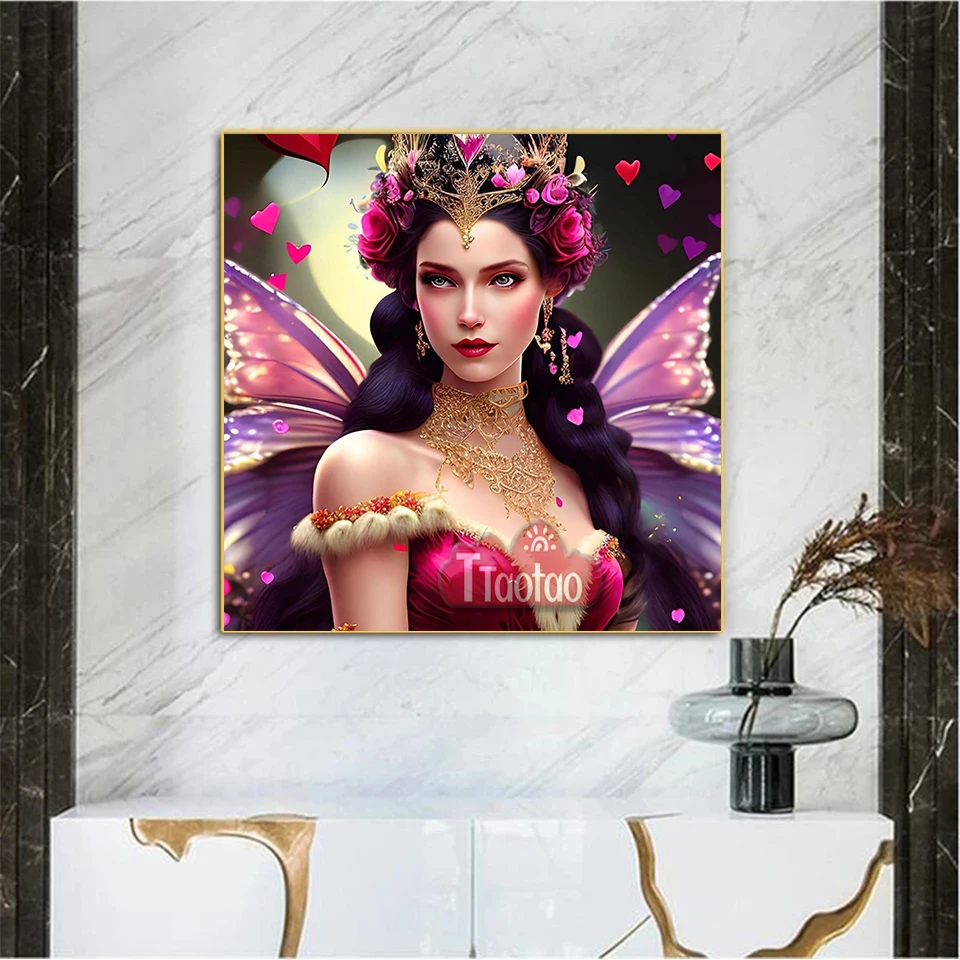5D сексуальная красота портрет Бабочка Фея Сделай Сам полная квадратная Круглая