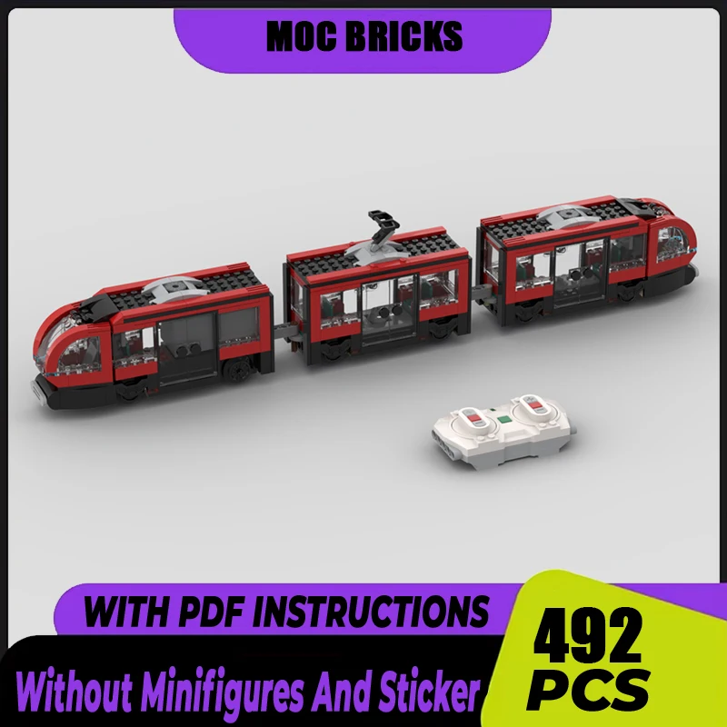 Строительные блоки Moc Tram в центре города моторизованные с приводом технология