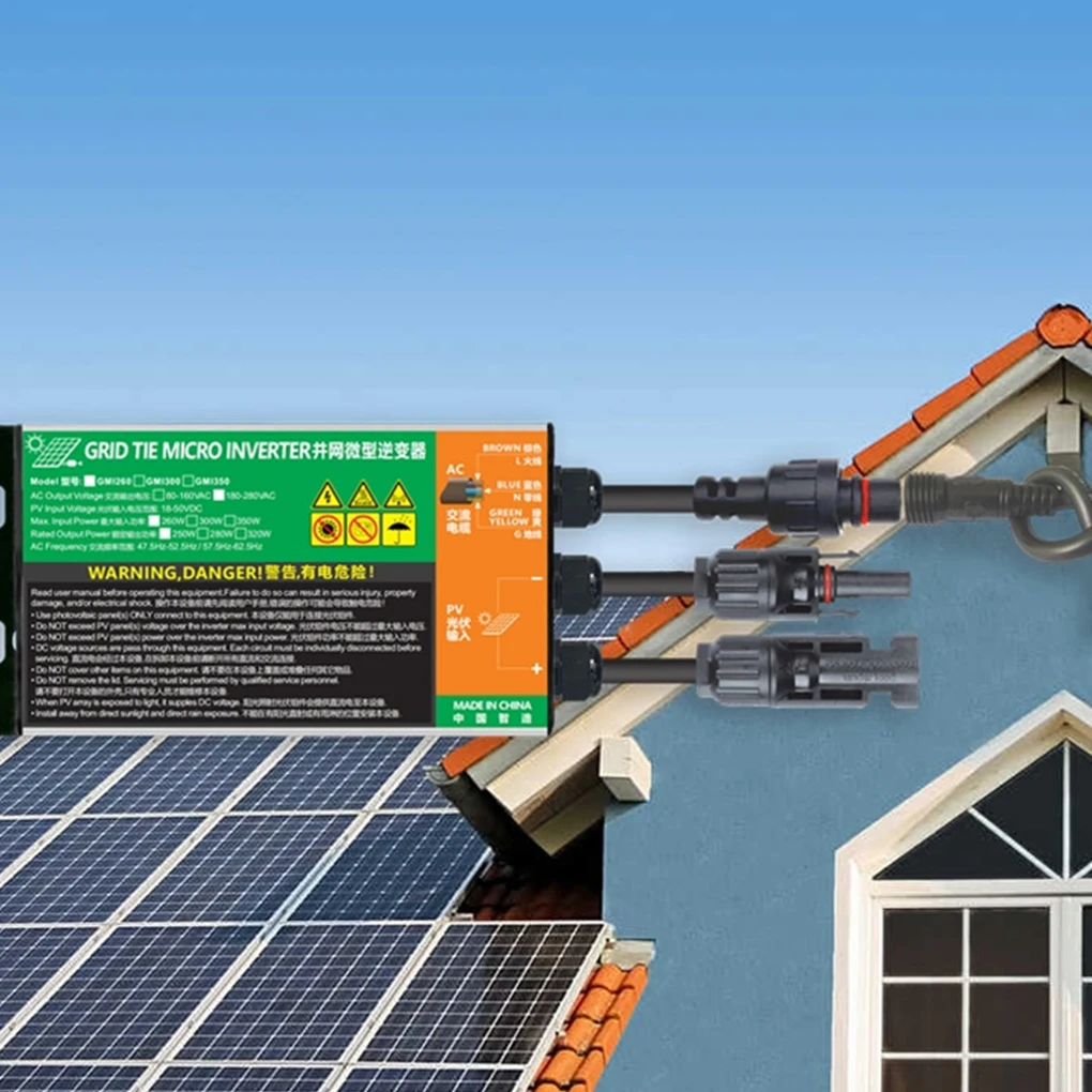 

Grid Tie Micro Power Inverter Outdoor Solar DC to AC Converter Professional Adapter Replacement Repair GMI350-230V