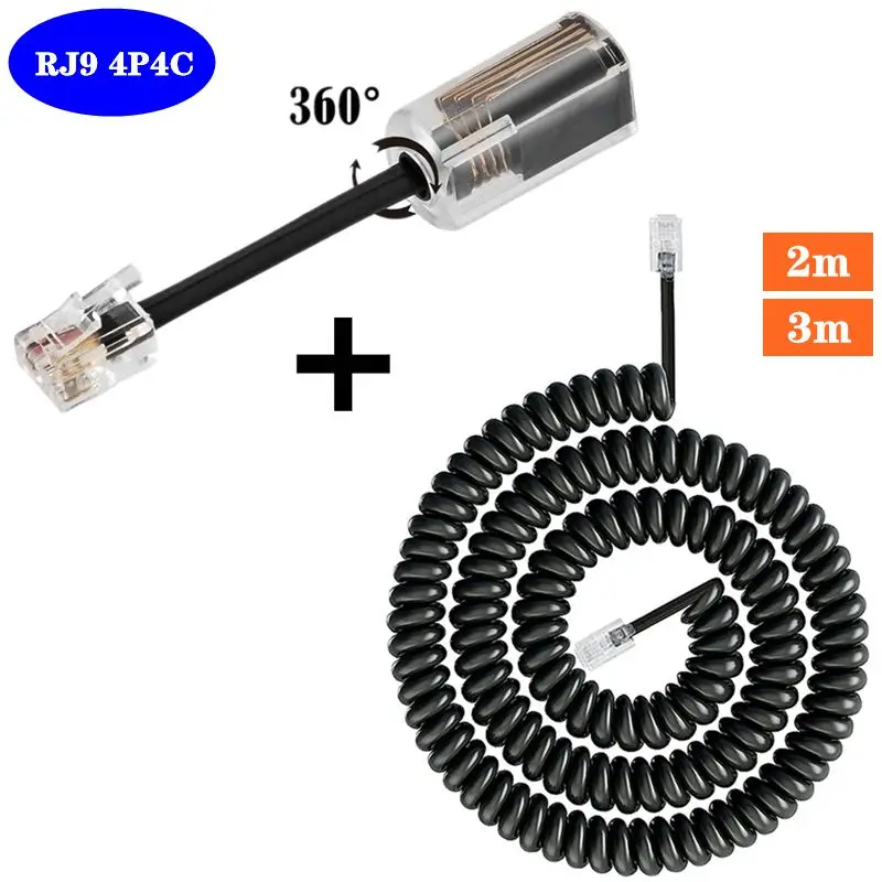 

Устройство для анти-обмотки телефонного провода, устройство для анти-обмотки с ручкой RJ9 4P4C и пружинной катушкой RJ9