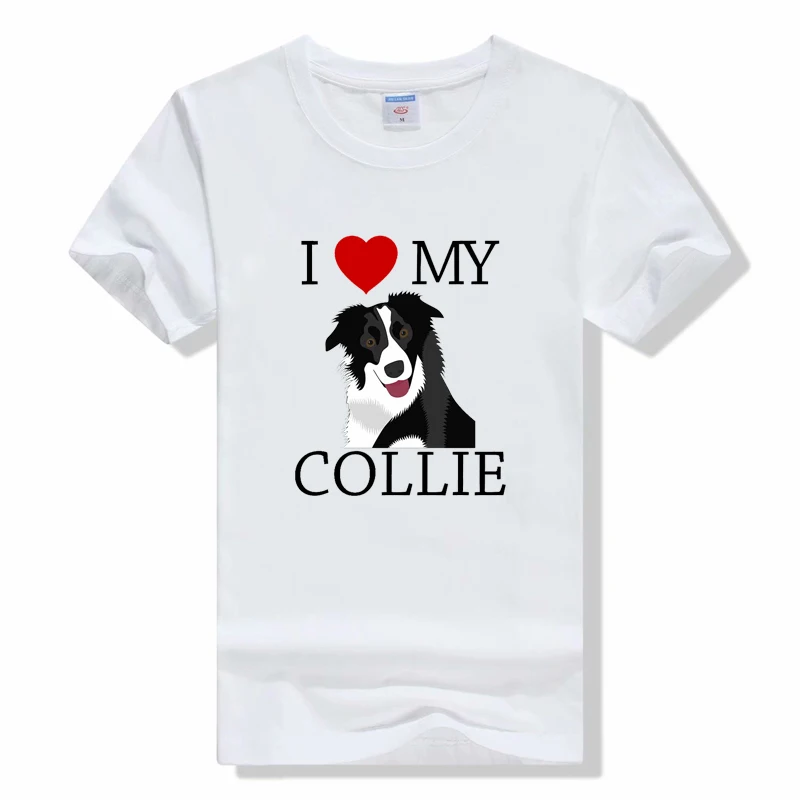 

I Love my Border Collie Dog Short Sleeve Female Tops Tees Harajuku VintageT Shirts Women's T-shirt Harajuku Ullzang Tops Tee