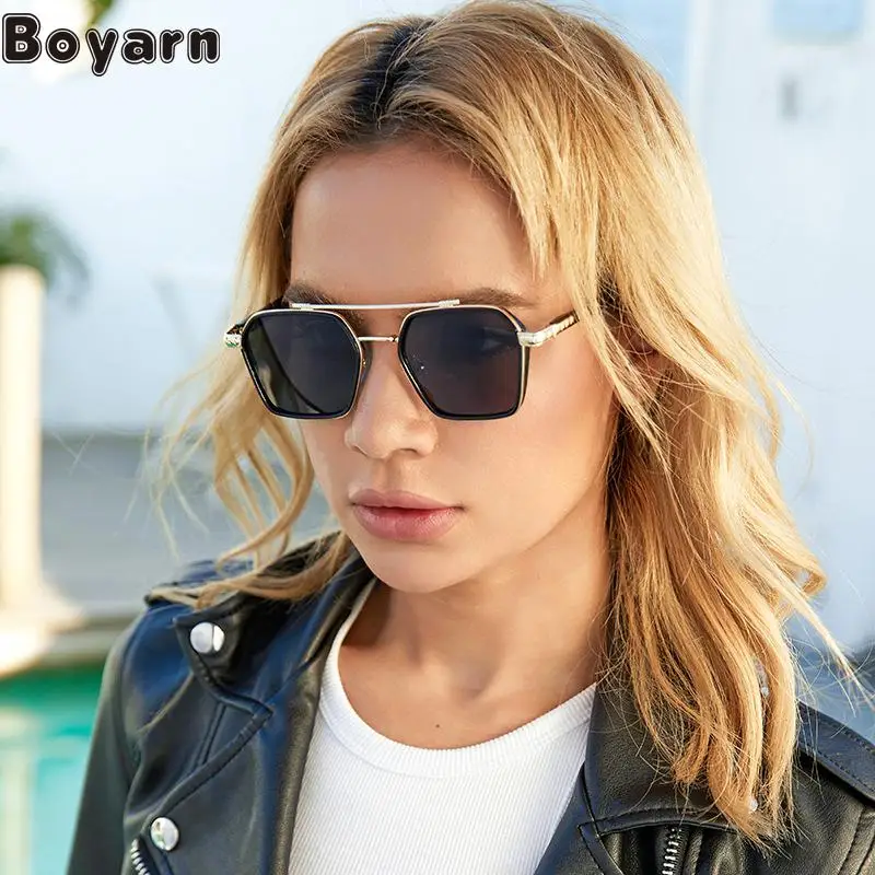 

Boyarn Retro Square Sunglasses Women Punk Big Frame Sun Glasses Men Anti Blu Ray Eyeglasses Shades UV400 Goggles Eyewear