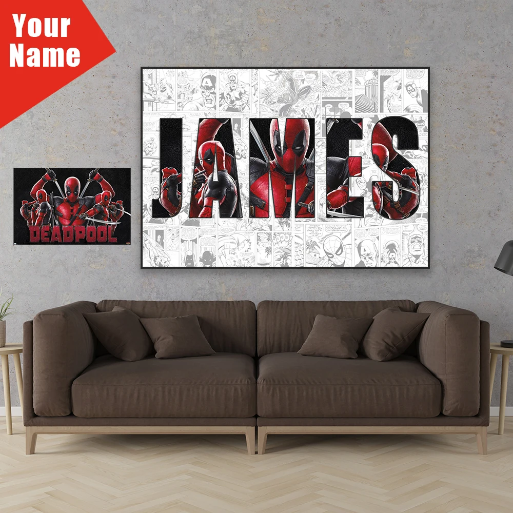 Персонализированное имя индивидуальный постер Дэдпул и Росомаха фильм Диснея