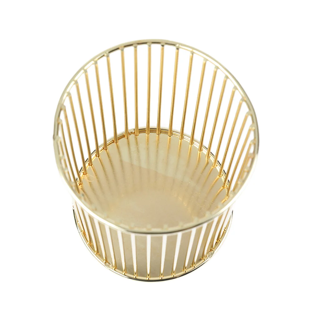 

Holder Pen Brush Organizer Wire Desk Metal Cup Makeup Desktop Stationery Container Holders Storage Basket Brushes Round Square