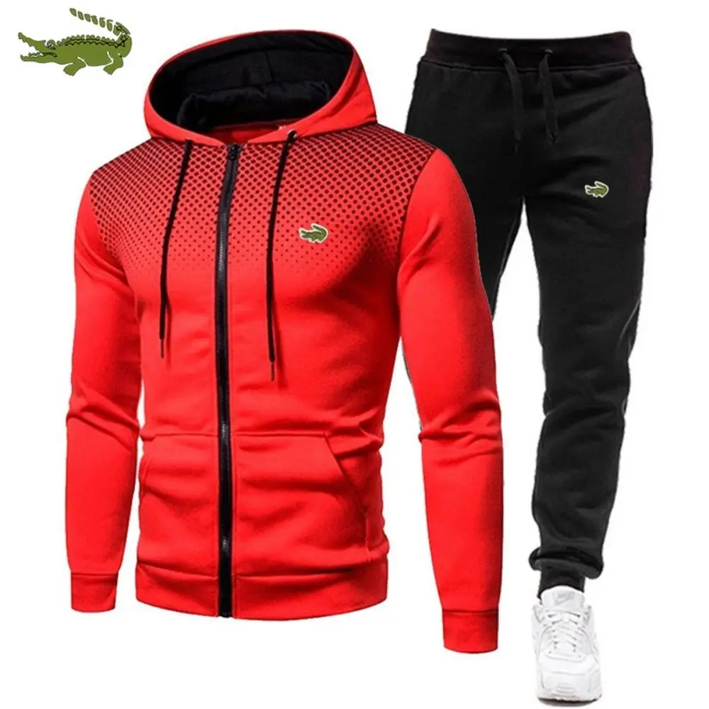Embroidered CARTELO New Men's Clothing Sweatpants Casual Sportswear Set Printed Hoodie2023 Sweatshirt Set Woolen Zipper spring