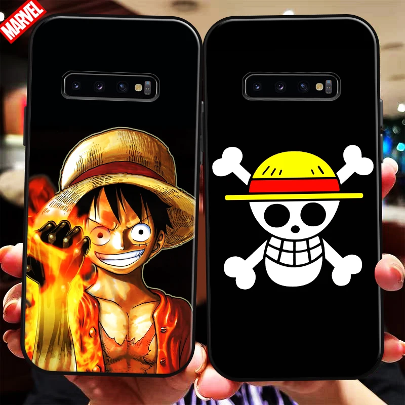 

One Piece Luffy Logo For Samsung Galaxy S10 S10 Plus Lite S10E S10 5G Phone Case Black Coque Silicone Cover Funda Back Soft