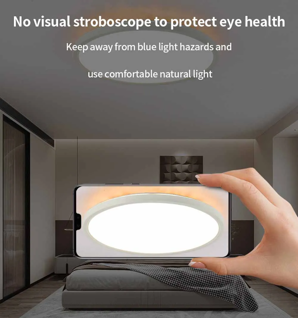 Продажа Светодиодный круглый потолочный светильник, двухсторонний светильник с дистанционным управлением, с регулируемой яркостью, светильник по...