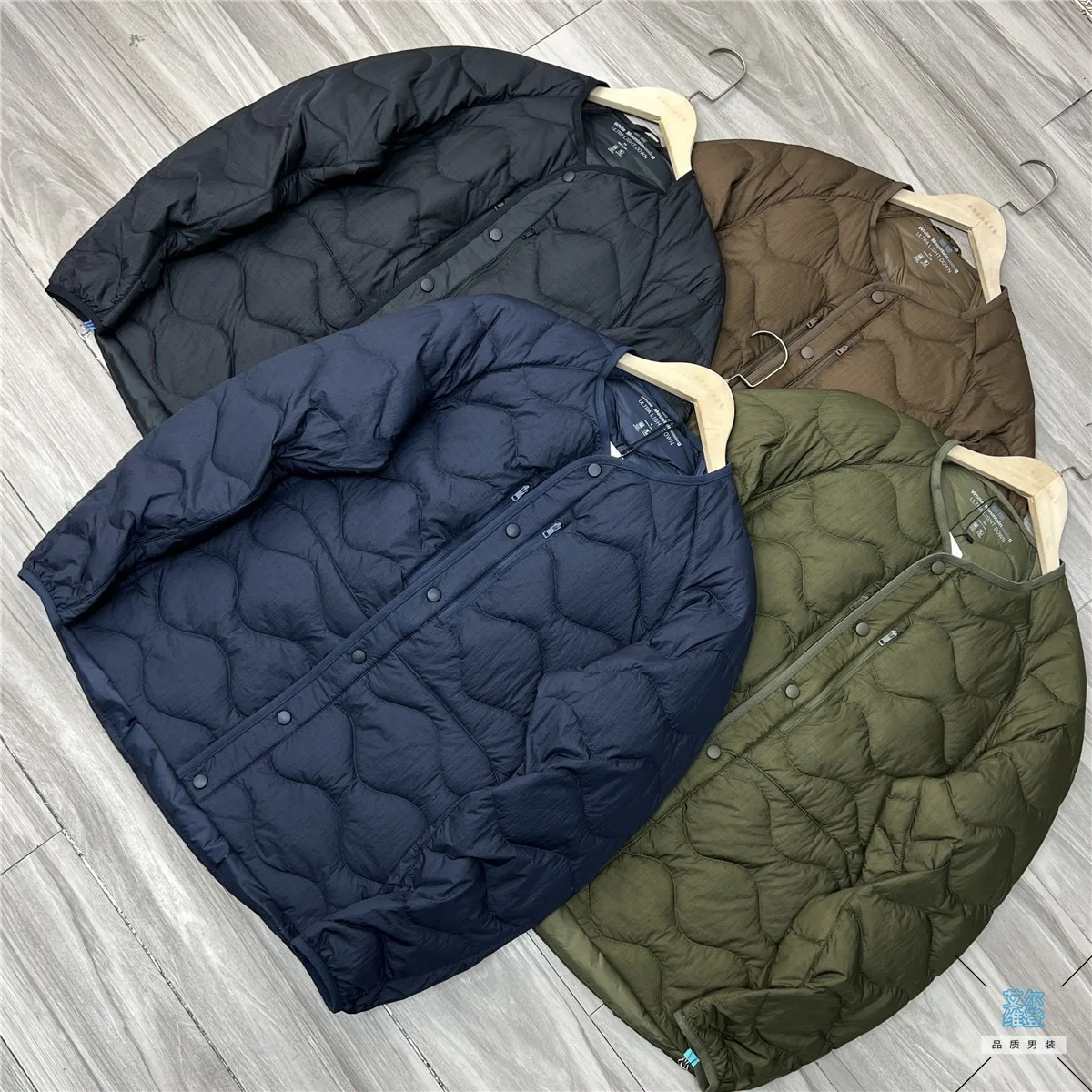 Стеганое пуховое пальто с тыквой мужское однотонное повседневное без воротника