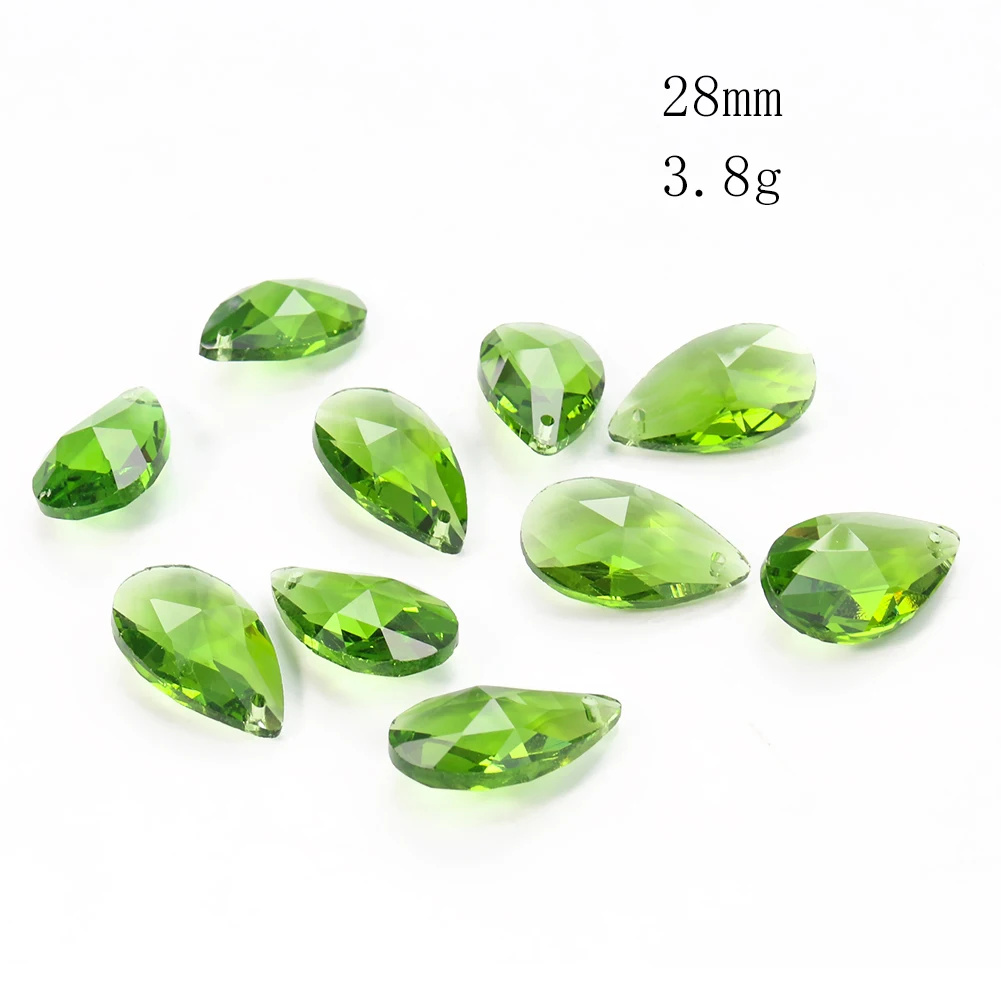 

10PC Emerald Green Angel Teardrop Crystal Faceted Prism Chandelier Crafts Sun Catcher Wedding Hotel Ceiling Lighting Accessory