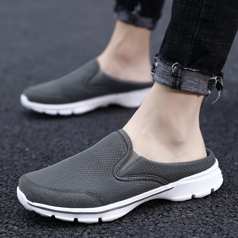 

ST414 Spring lazy All-match Large Size Men Casual Mules Super Light Mesh Outdoor Breathable Male Flats Shoes zapatillas hombre