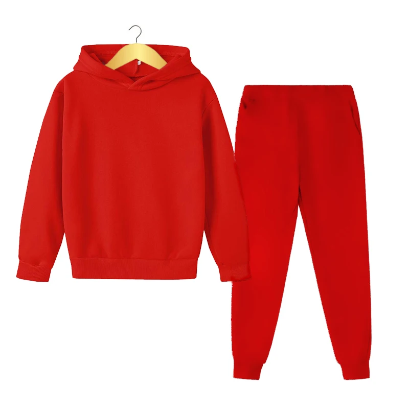 

Spring and Autumn New 2022 Solid Color Pullovers Children's Clothing Sets Hot Selling Boys and Girls Sportswear Children's Hoodi