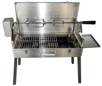 portable briefcase bbq grills stainless steel body with rotisserie kit folding bbq grills