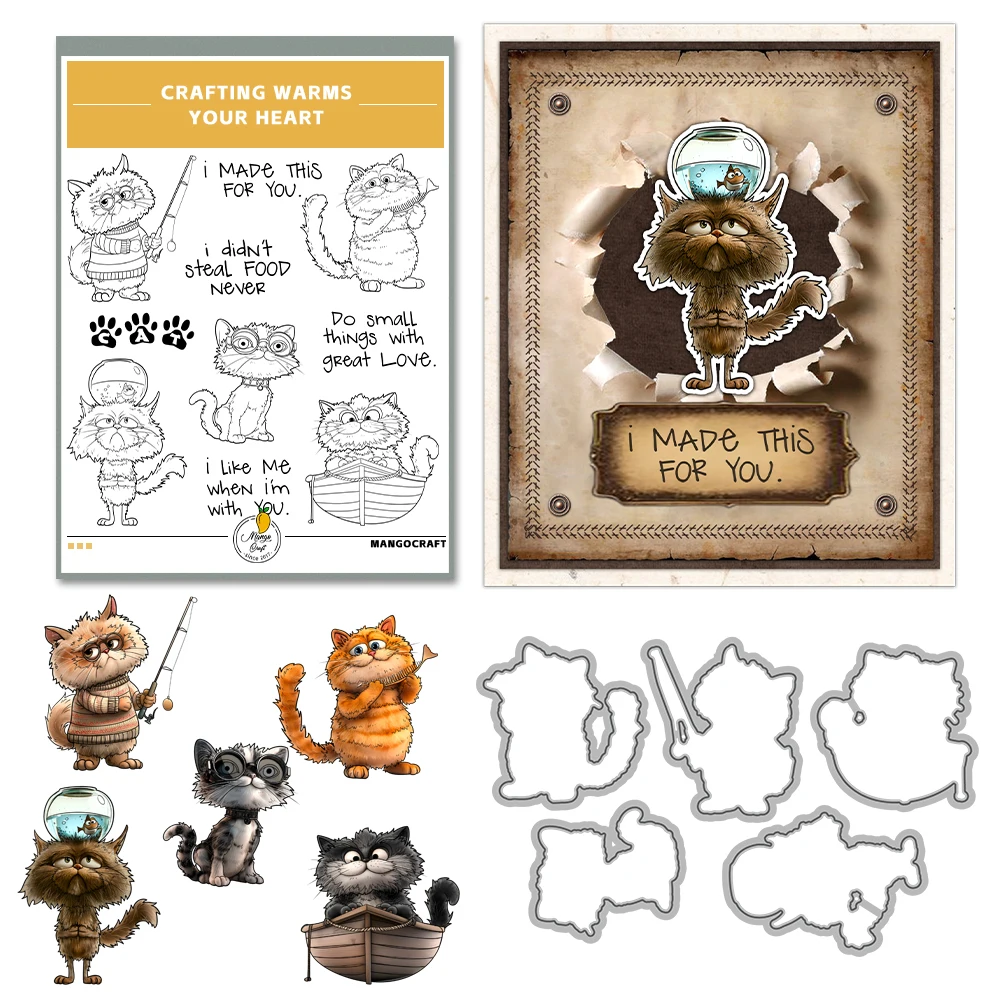 МангоКрафт штампы с изображениями кошек