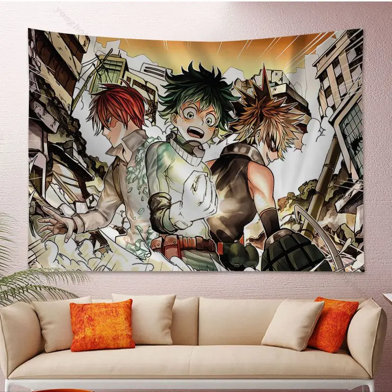 Японское аниме мультфильм моя геройская Академия DIY настенный гобелен настенное