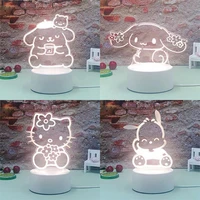 hello kitty cinnamoroll usb bedside table lamp childrens birthday gifts cute dormitory bedroom acrylic plate small night lamp