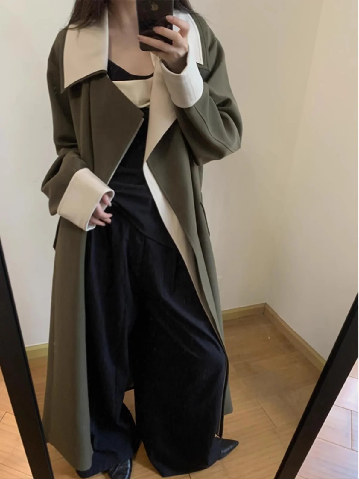 МК и Ур. Bv французский длинный плащ из двух предметов женский осенний новый