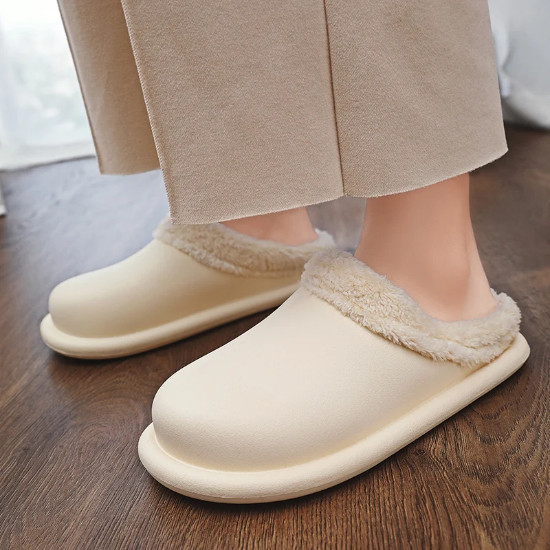 Тапочки мужские домашние зимние уличные теплые плюшевые водонепроницаемые