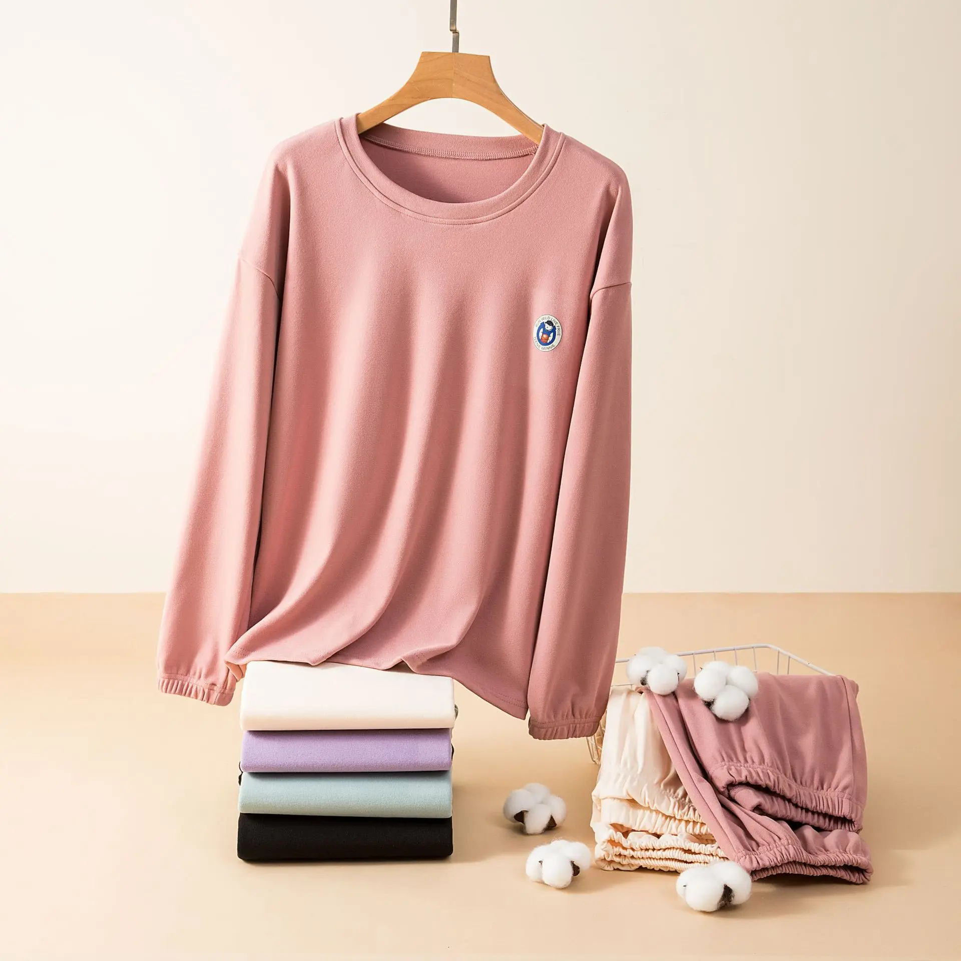 Casual Sport Style Women's Pajamas Set New Loose Thin Velvet Spring Autumn Home Clothes Long Sleeve Sleepwear Pyjamas Female