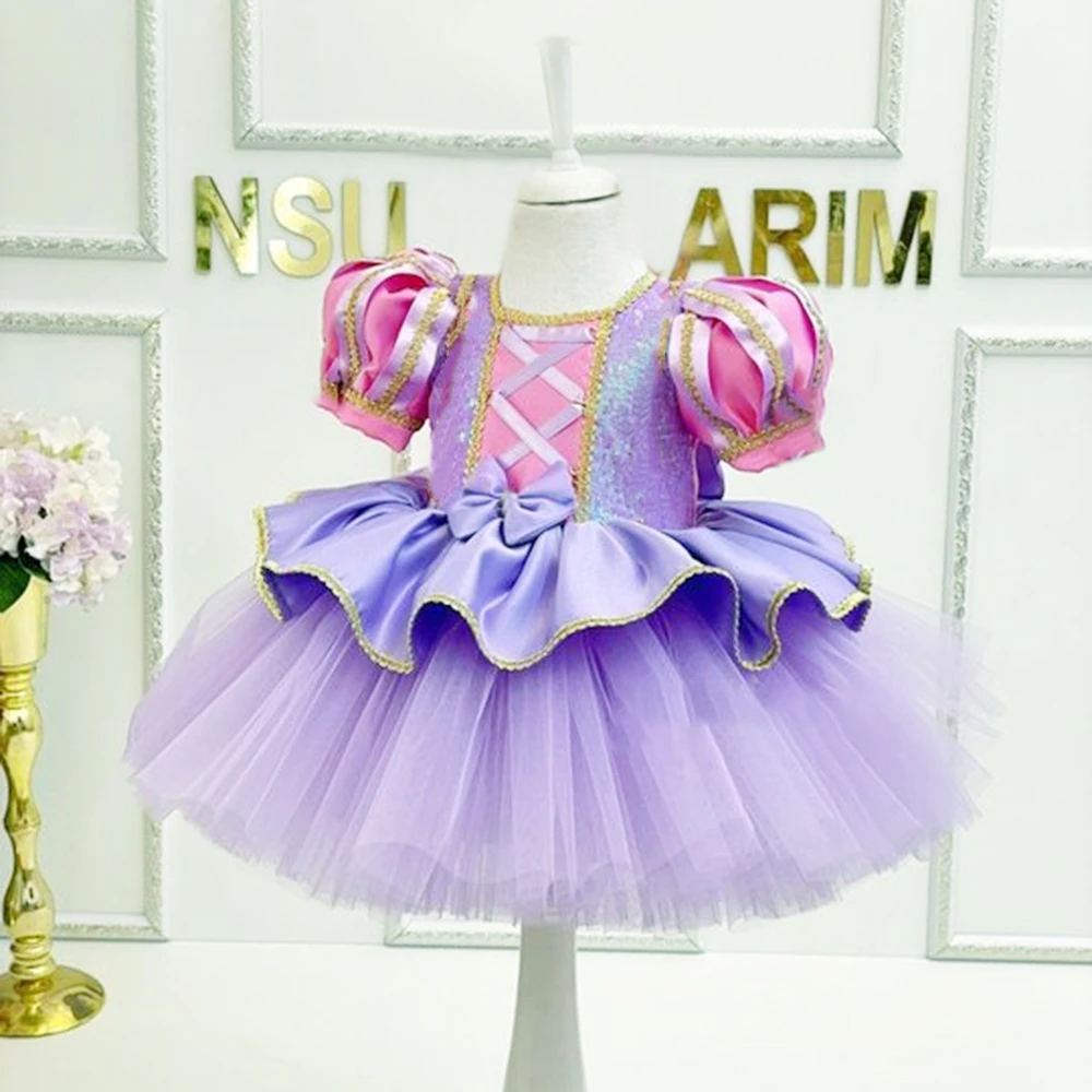 Girl Baby Princess Ballet Dance Dress Kids Birthday Party Ball Gowns Tulle Elz Costume Rapunze Clothing Cosplay Vestidos