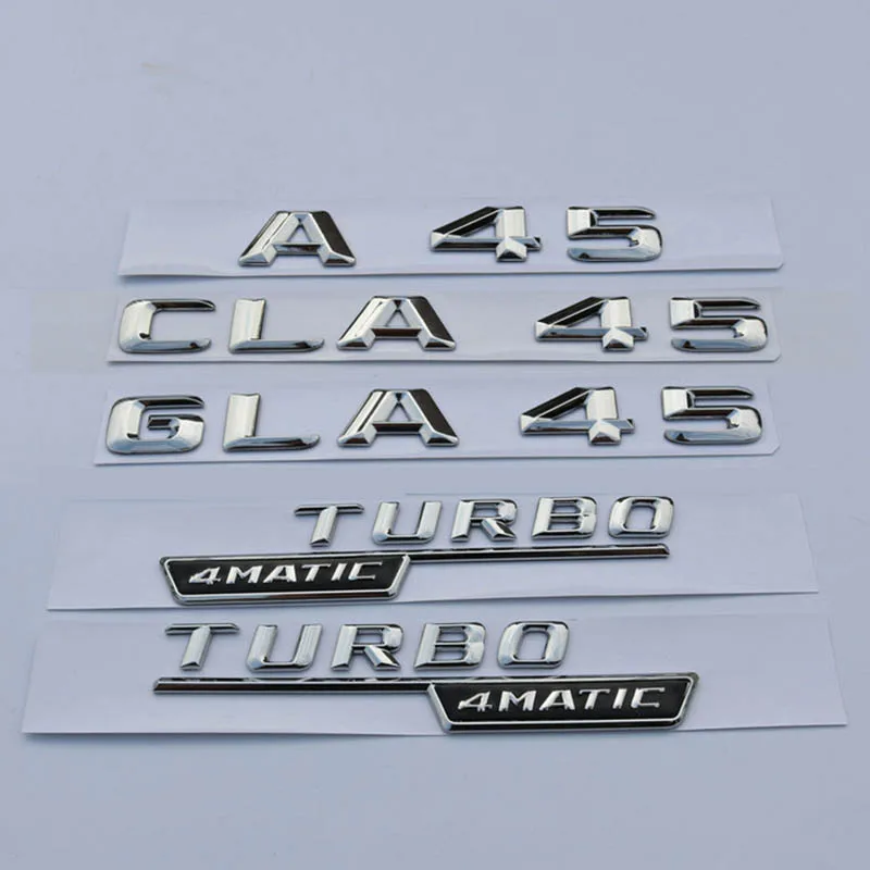 3D ABS значок для багажника автомобиля с буквой A GLA CLA 45 Turbo 4matic Эмблема Для Mercedes AMG A45