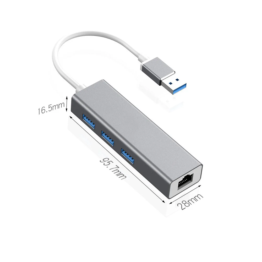 Новинка 4 в 1 концентратор USB 3 0 из алюминиевого сплава C для гигабитной lan RJ45