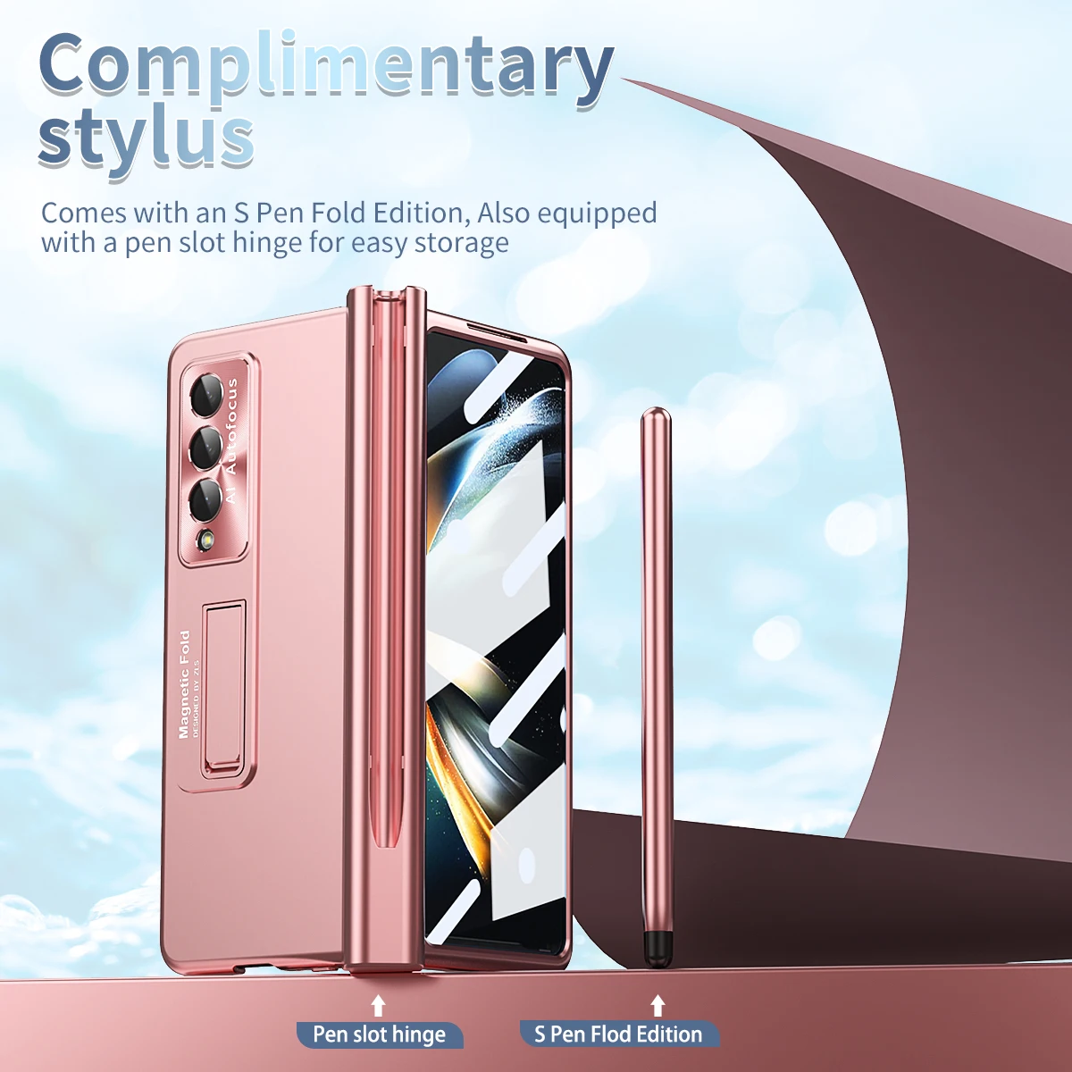 

Full Body Precise Cutout S Pen Slot Case for Samsung Galaxy Z Fold 4 5G Fold4 Fold3 Fold 3 Zfold4 Tempered Glass Film Cover