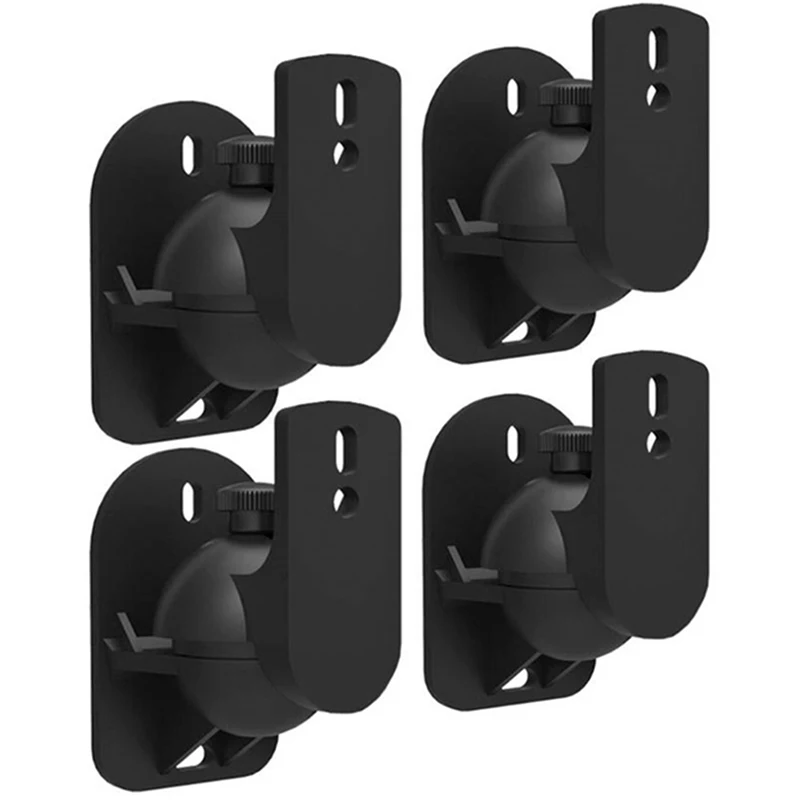 

4PCS Universal Speaker Wall Mount Bracket Ceiling Stand Clamp With Adjustable Swivel And Tilt Angle Rotation