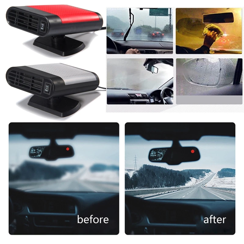 

Car Heater Portable Electric Windshield Defogger Rotate Base Window Heater Heating Baffle Dryer Fan Demister Adjustable