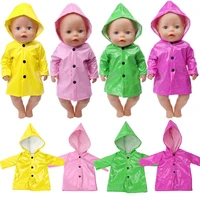 18 inch girl doll and 43 cm newborn candy colors raincoat cute kawaii four seasons clothes birthday holiday christmas gifts