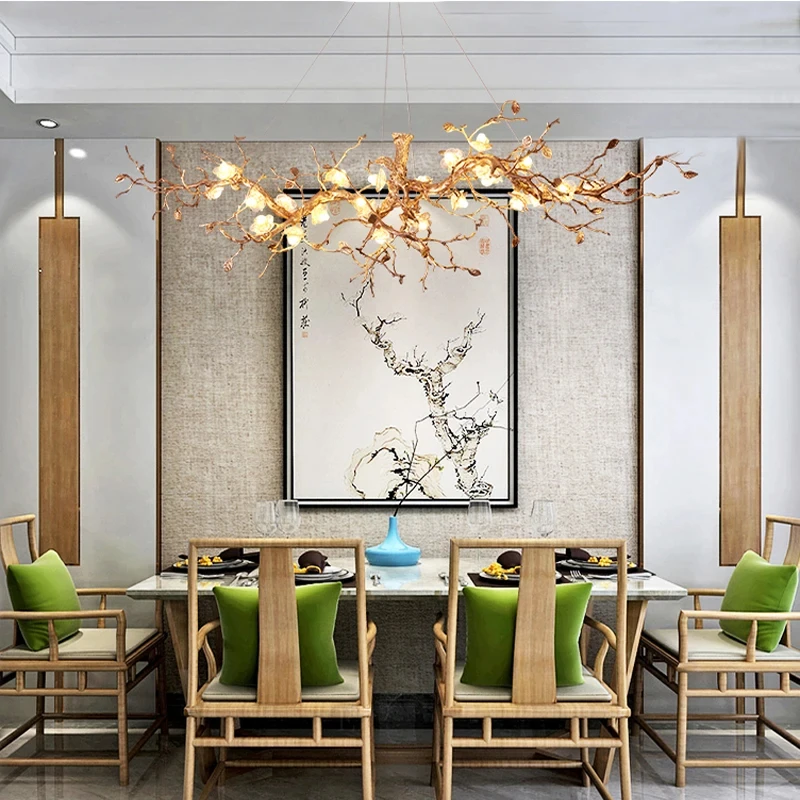 Современные подвесные светильники из медной искусственной кожи для гостиной