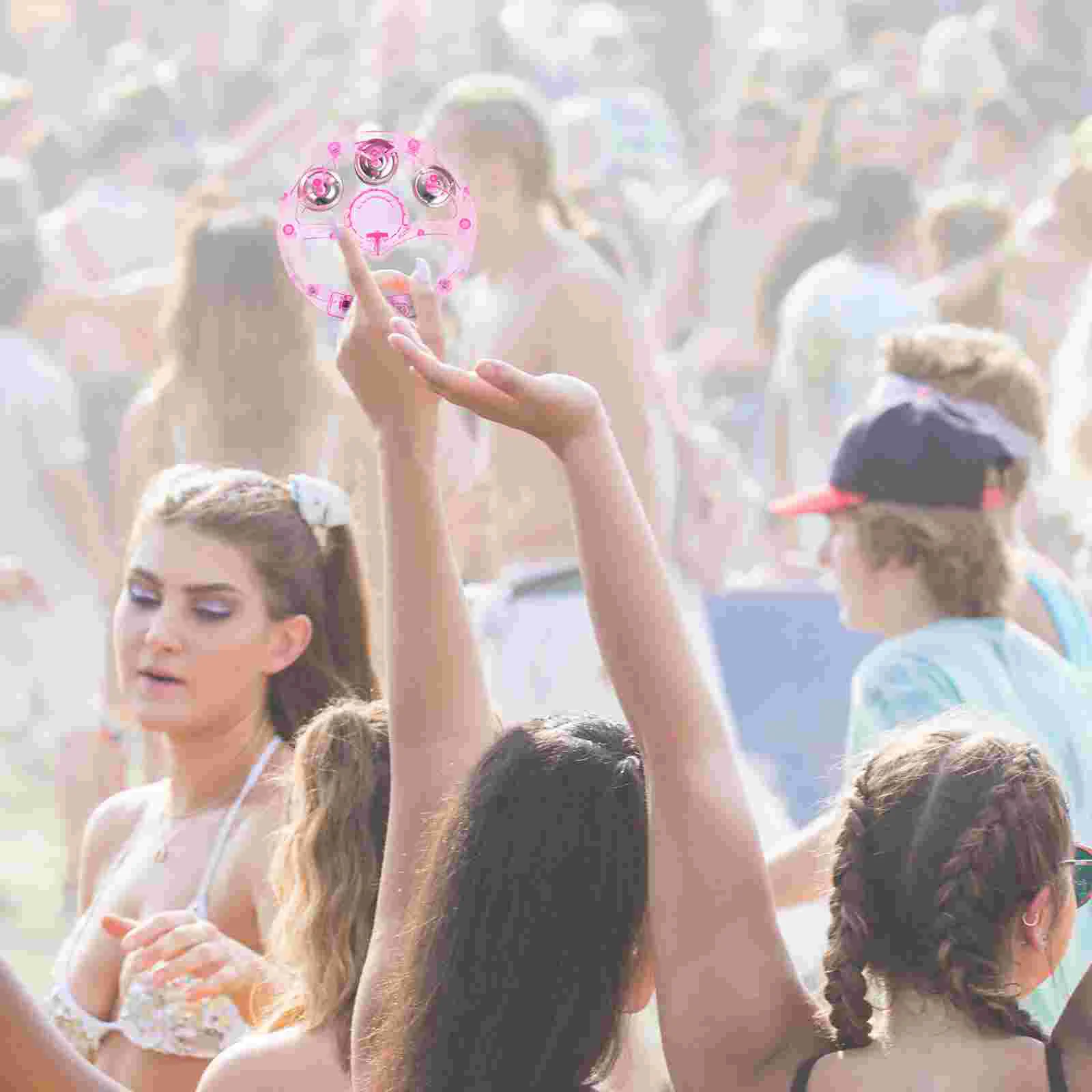 2 Pcs Flash Rattle Tambourines Musical Instrument Toys Light up Flashing for Adults