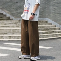 summer oversized casual pants men fashion 4 color wide leg pants mens japanese streetwear hip hop loose straight pants men m 3xl