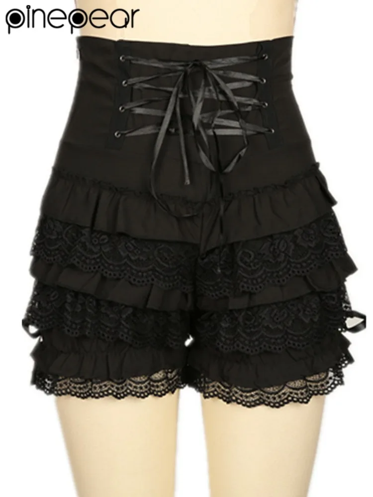 PinePear 2025 костюм для выступлений на Хэллоуин кружевные шорты Лолиты женские