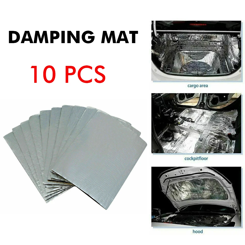 

10pcs 25cmx18cm 5mm Adhesive Car Soundproof Foam Cotton Home Deadening Insulation Pads Sound Absorbing Cotton Anti Noise Sponge