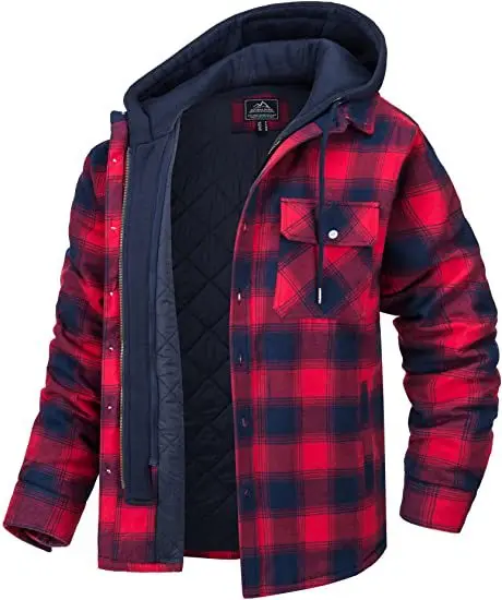 In 2022, Men's Autumn/Winter Thickened Cotton-padded Plaid Long-sleeved Hooded Jacket Winter Jacket Men  Coats Men