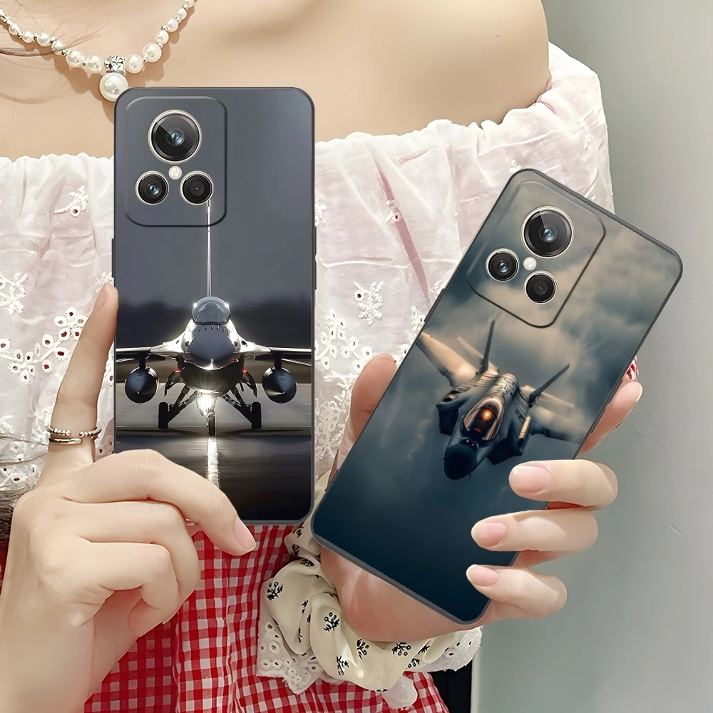 Чехол для мобильного телефона AirForce Plane Realme GT 2 9i 8i 7i Pro X50 X2 C35 C21 C20 C11 C3 Черный мягкий