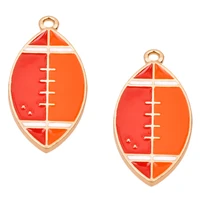 10pcs popular sport style rugby charms alloy enamel pendant accessories jewelry making earring necklace diy craft for gift
