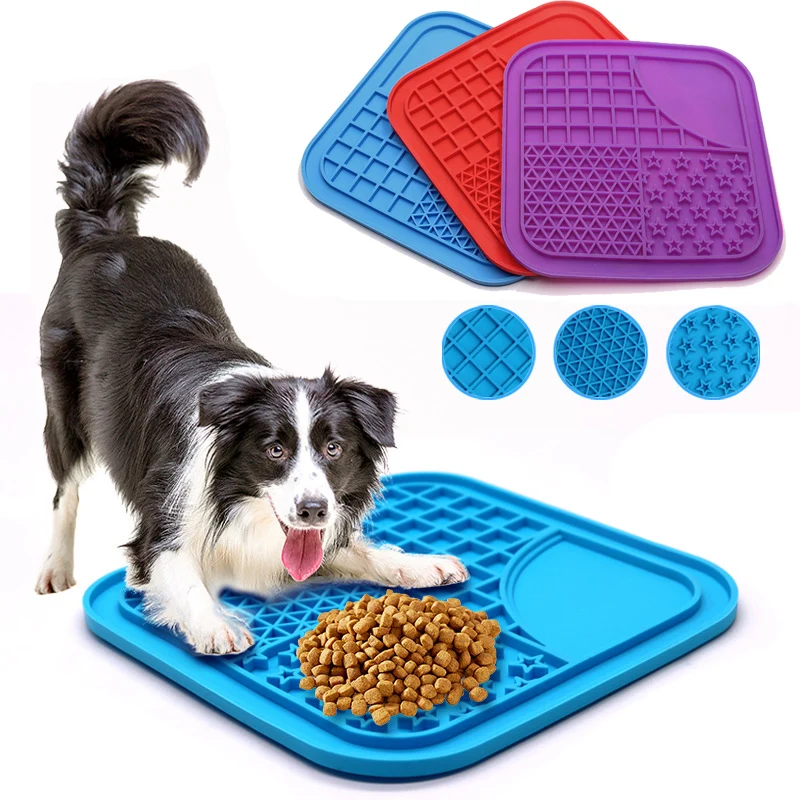 

Pet Lick Silicone Mat for Dogs Pet Slow Food Plate Dog Bathing Distraction Silicone Dog Sucker Food Training Dog Feeder Supplies