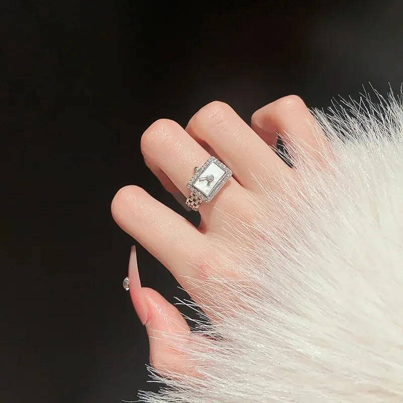 Модные часы с круглым кубическим цирконием металлическое кольцо геометрическим